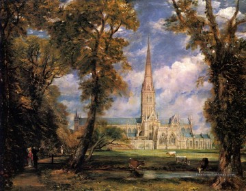 Cathédrale de Salisbury paysage romantique John Constable Peinture à l'huile